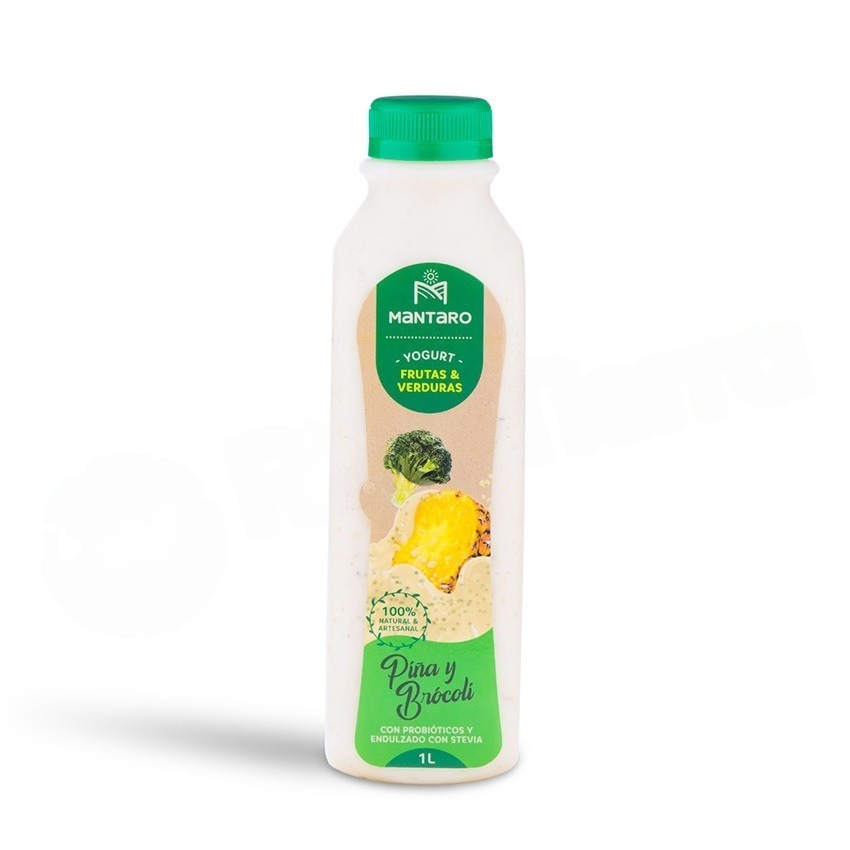 Yogurt Probiótico Piña Y Brócoli X 1L Mantaro